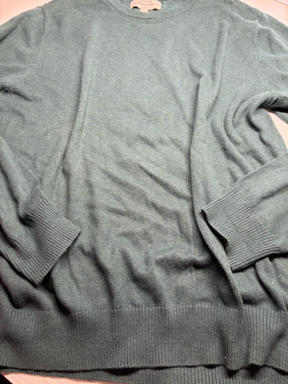 Men's Crewneck Sweater - Teal Green - Picture 3 of 4